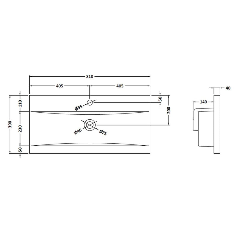 Lana 800mm Floor Standing 2 Drawer Vanity Unit & Basin Complete for Bathroom