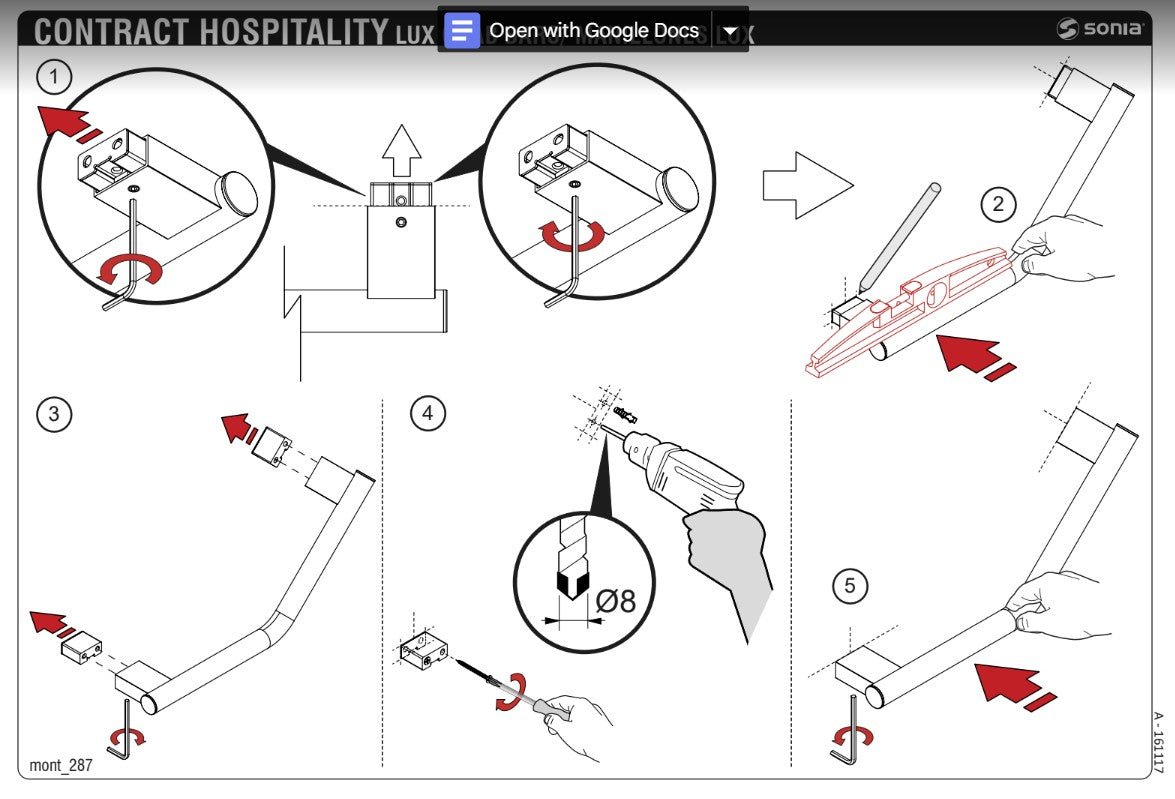 Sonia Lux Angled Grab Bar - Black