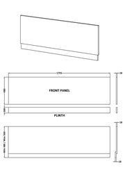 Hudson Reed 1800mm Bath Front Panel - Gloss White