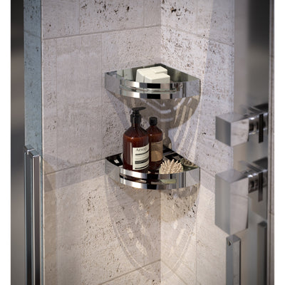 Nerva Corner Shower Basket - Brushed Brass