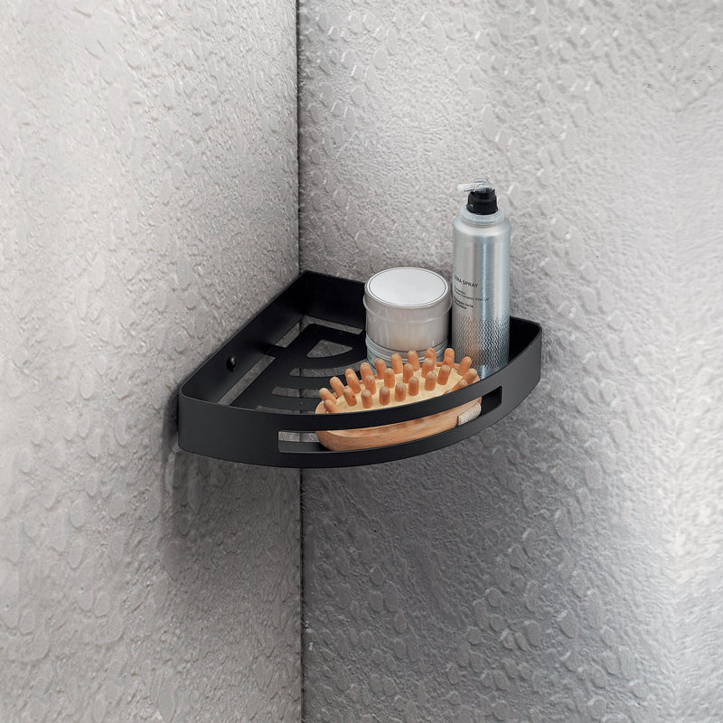 Nerva Corner Shower Basket - Matt Black