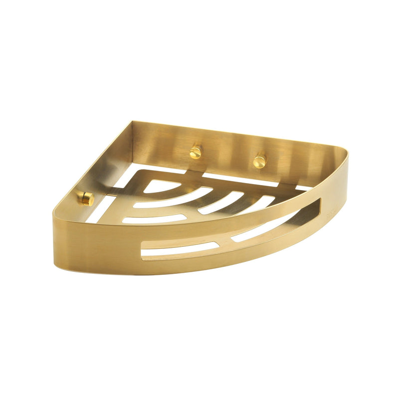 Nerva Corner Shower Basket - Brushed Brass