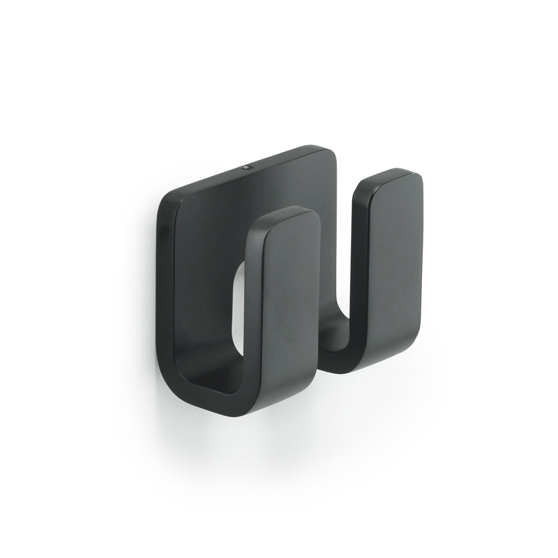 Gedy Outline Double Robe Hook - Matt Black