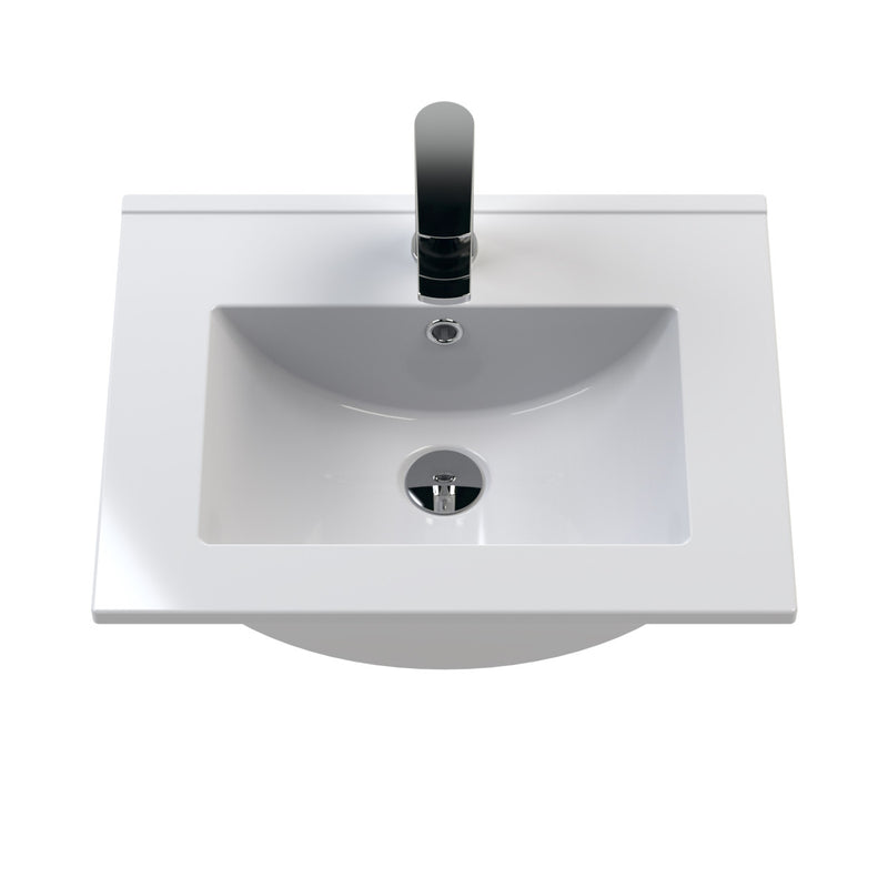 Nuie Deco 500 x 383mm Wall Hung Vanity Unit With 1 Drawer & Ceramic Basin
