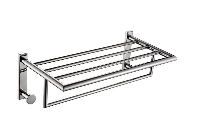 Gedy G Pro Towel Rack with Hooks - Chrome