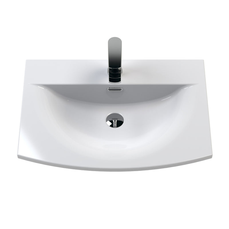 Lana 600 x 383mm Wall Hung Vanity Unit With 2 Drawers & Ceramic Basin