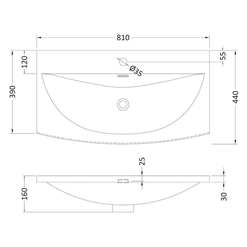 Hudson Reed Juno Wall Hung 800mm Vanity Unit With 2 Drawers & Ceramic Basin