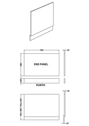 Hudson Reed 800mm Bath End Panel - Gloss White