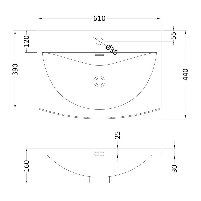 Lana 600mm Wall Hung 2 Door Vanity Unit & Basin - Bleached Oak