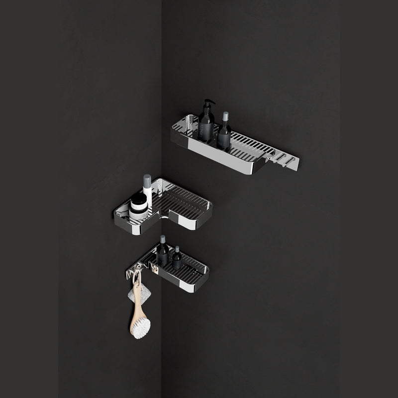 Origins Living Il Giglio Twin Corner Shower Basket - Chrome