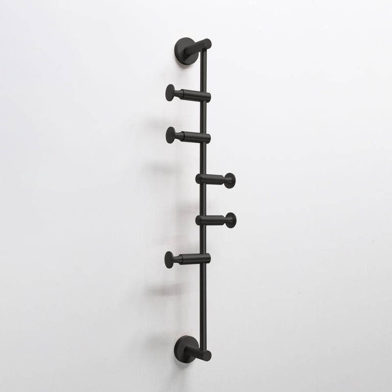Origins Living Archer Vertical Rail With 5 Hooks - Matt Black