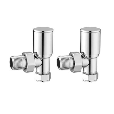Chrome Angled Manual Radiator Valve Pack