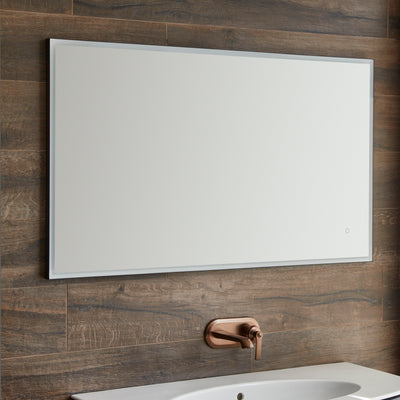 Origins Living Tate Light Rectangular Mirror 120x70cm - Polished Aluminium