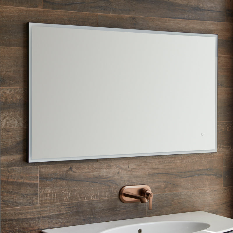 Origins Living Tate Light Rectangular Mirror 120x70cm - Polished Aluminium