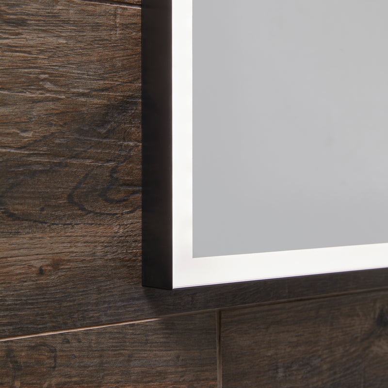 Origins Living Tate Light Square Mirror 70x70cm - Matt Black