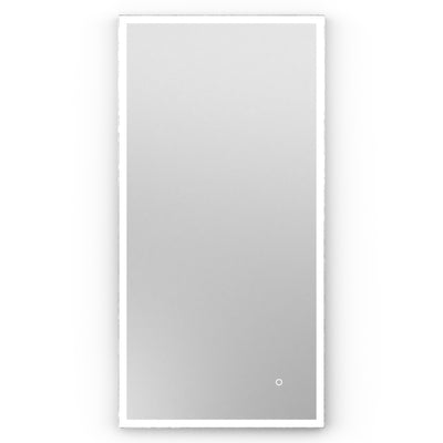 Origins Living Tate Light Rectangular Mirror 50x100cm - Polished Aluminium