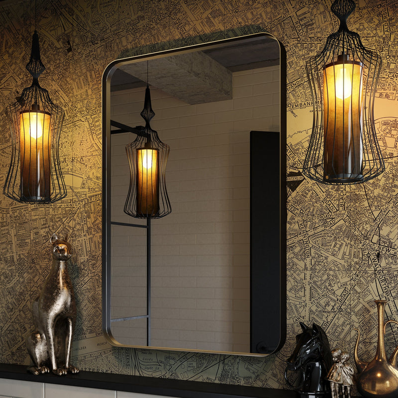 Origins Living City Rectangular Mirror 50x75cm - Matt Black