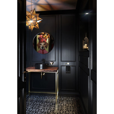 Origins Living City Round Mirror 60cm - Matt Black