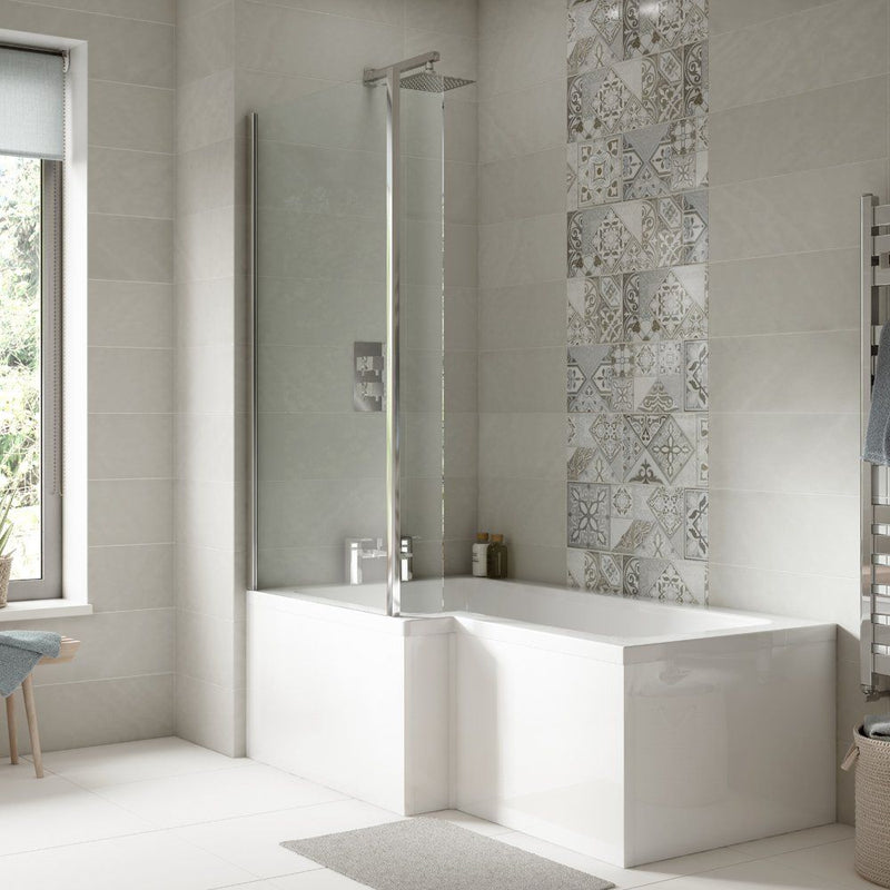 Cape Acrylic L Shape Shower Bath End Panel 700mm