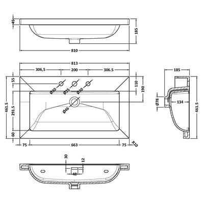 Classique 800mm Floor Standing Vanity Unit With 2 Doors With Contemporary Basin - Satin Grey