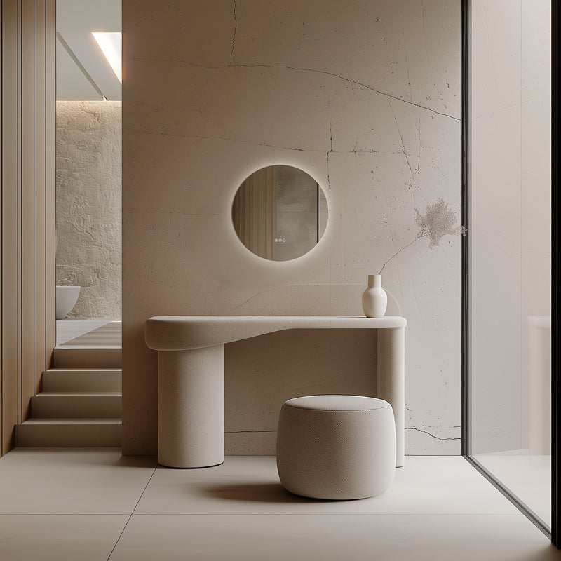 Claris Round Illuminated Mirror 60cm with Adjustable Dotless Lighting and Demister