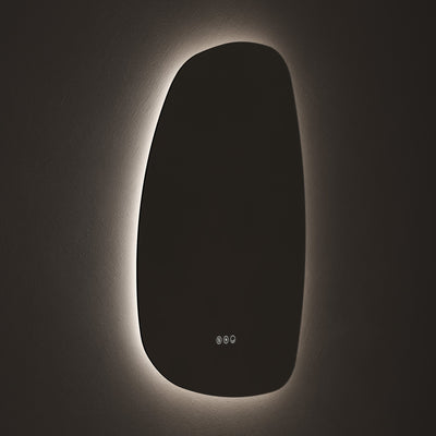 Claris Organic 60 x 80cm LED bathroom mirror on grey background - Origins Living mirror at BathLab