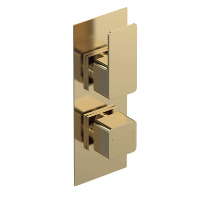Cape Brushed Brass Concealed Shower Package With Fixed Head & Rail Kit