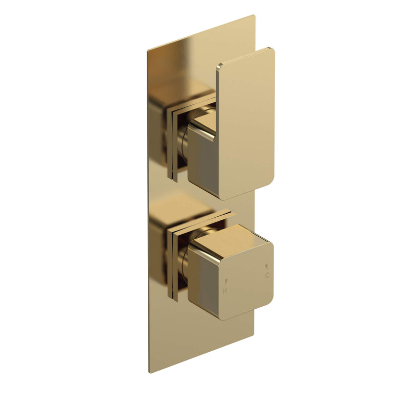 Cape Brushed Brass Concealed Shower Package With Fixed Head & Rail Kit