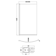Capri Curved B Shape Shower Bath Screen
