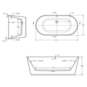 Como Freestanding Bath 1680 x 800mm - White