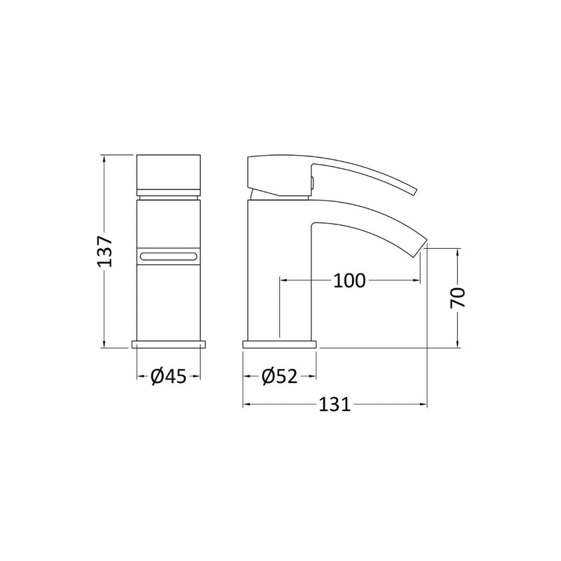 Como Mini Basin Mixer With Push Open Waste