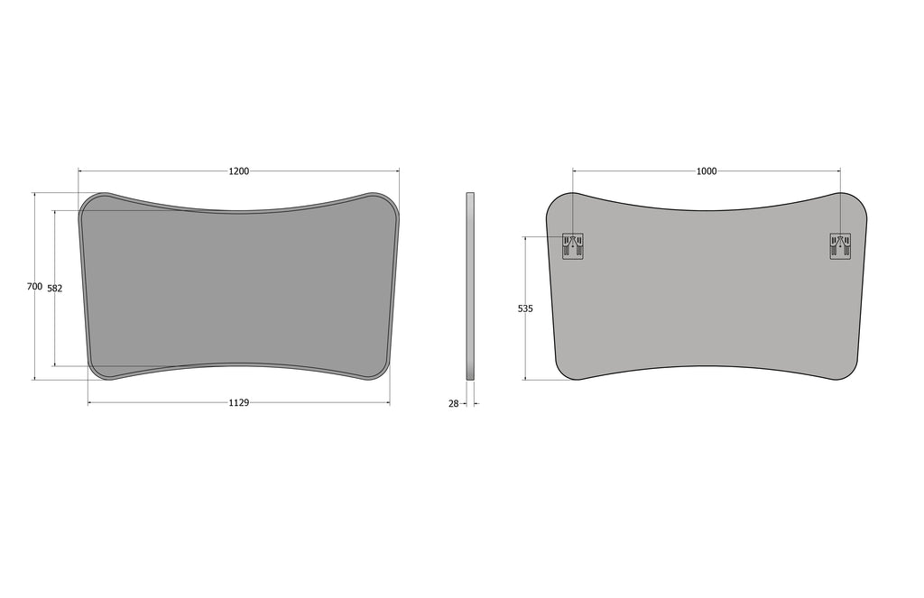 Delphine Curve Mirror 120 x 70cm - Brushed Nickel