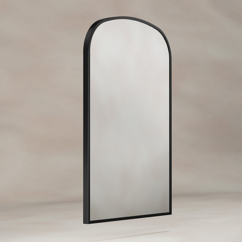 Origins Living Delphine Overmantle Arch Mirror 60x90cm - Matt Black