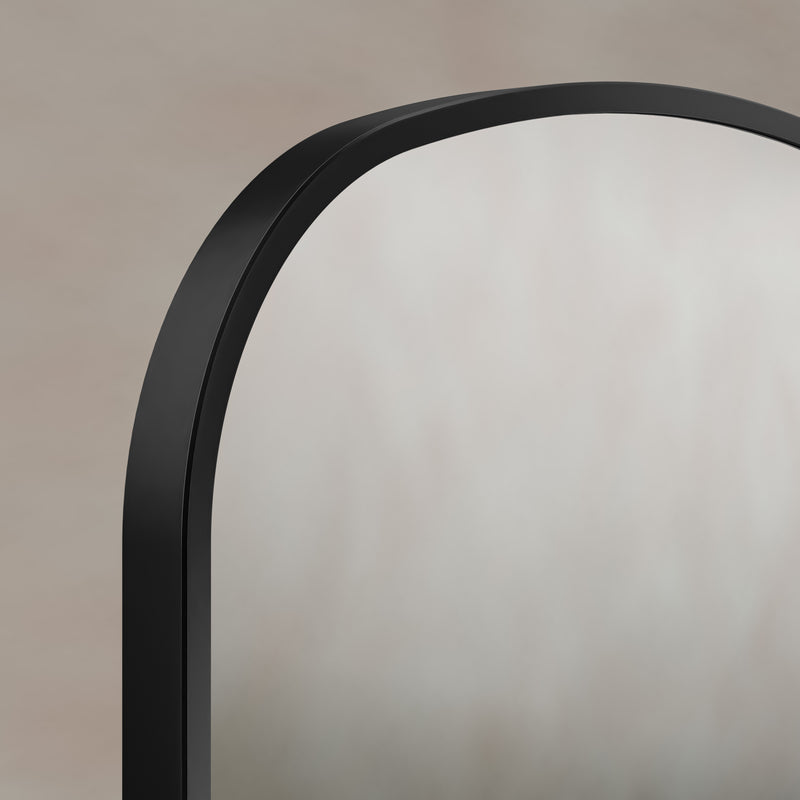 Origins Living Delphine Overmantle Arch Mirror 60x90cm - Matt Black