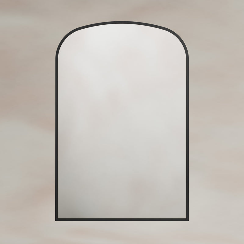 Origins Living Delphine Overmantle Arch Mirror 60x90cm - Matt Black