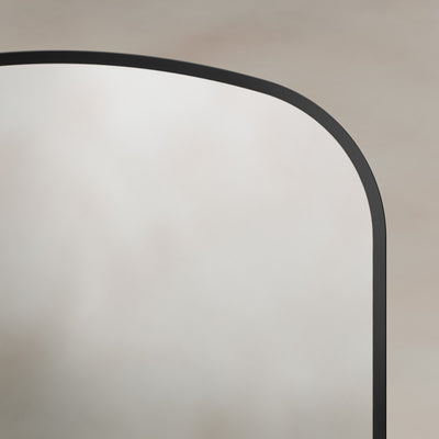 Origins Living Delphine Overmantle Arch Mirror 60x90cm - Matt Black