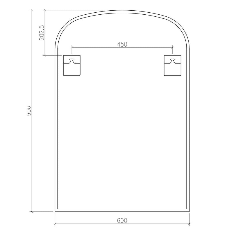 Origins Living Delphine Overmantle Arch Mirror 60x90cm - Matt Black