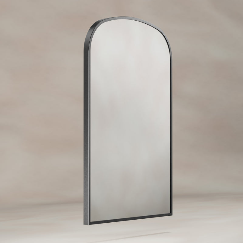 Origins Living Delphine Overmantle Arch Mirror 60x90cm - Gunmetal