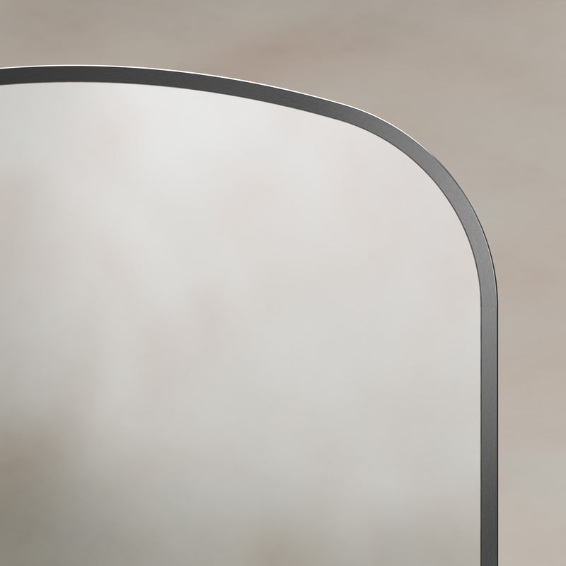 Origins Living Delphine Overmantle Arch Mirror 60x90cm - Gunmetal