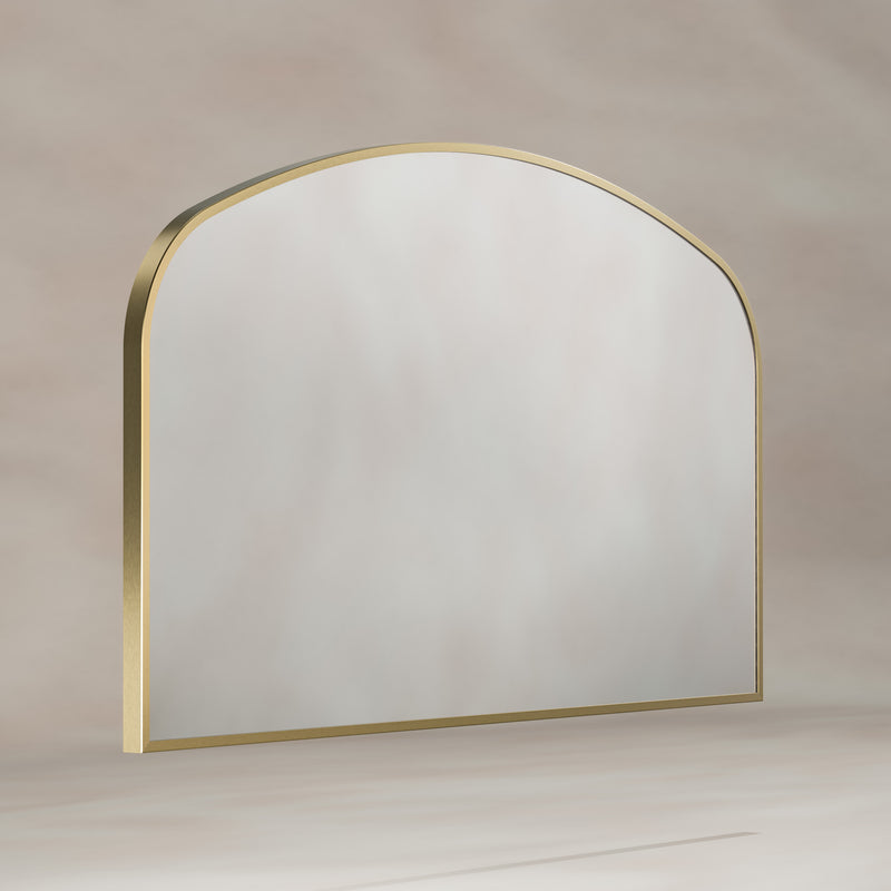 Origins Living Delphine Overmantle Arch Mirror 120x70cm - Brushed Brass