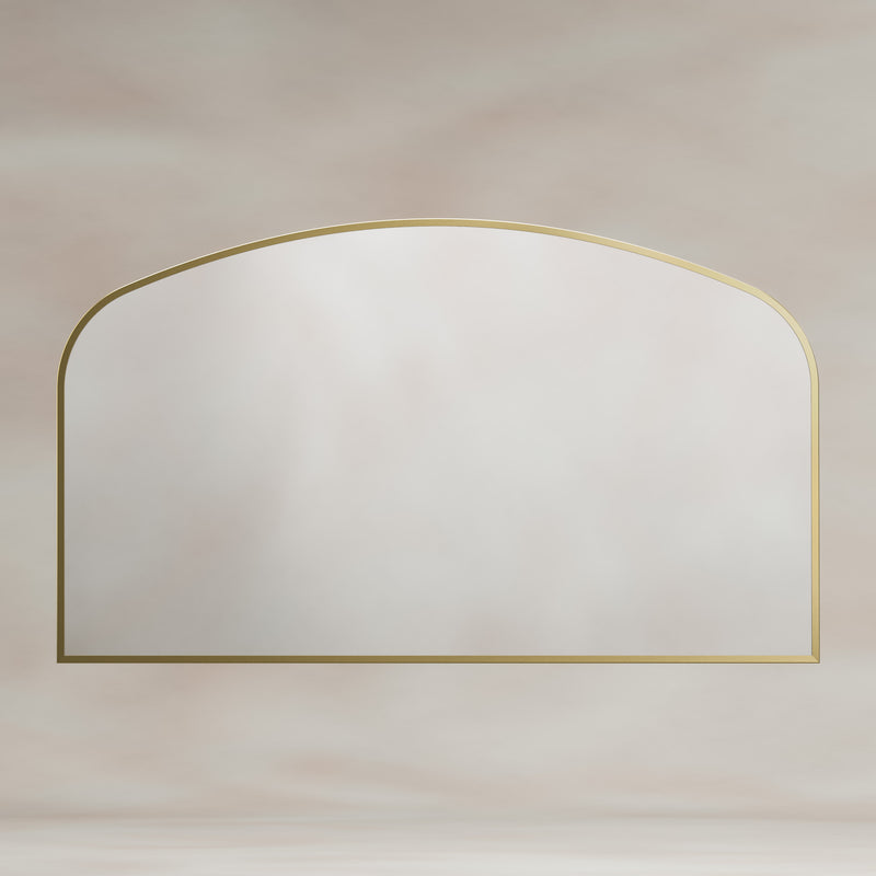 Origins Living Delphine Overmantle Arch Mirror 120x70cm - Brushed Brass