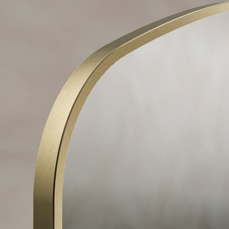 Origins Living Delphine Overmantle Arch Mirror 120x70cm - Brushed Brass
