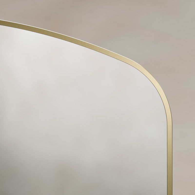 Origins Living Delphine Overmantle Arch Mirror 120x70cm - Brushed Brass