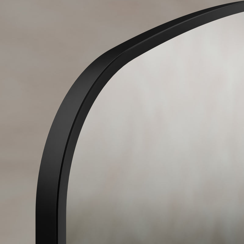 Origins Living Delphine Overmantle Arch Mirror 120x70cm - Matt Black