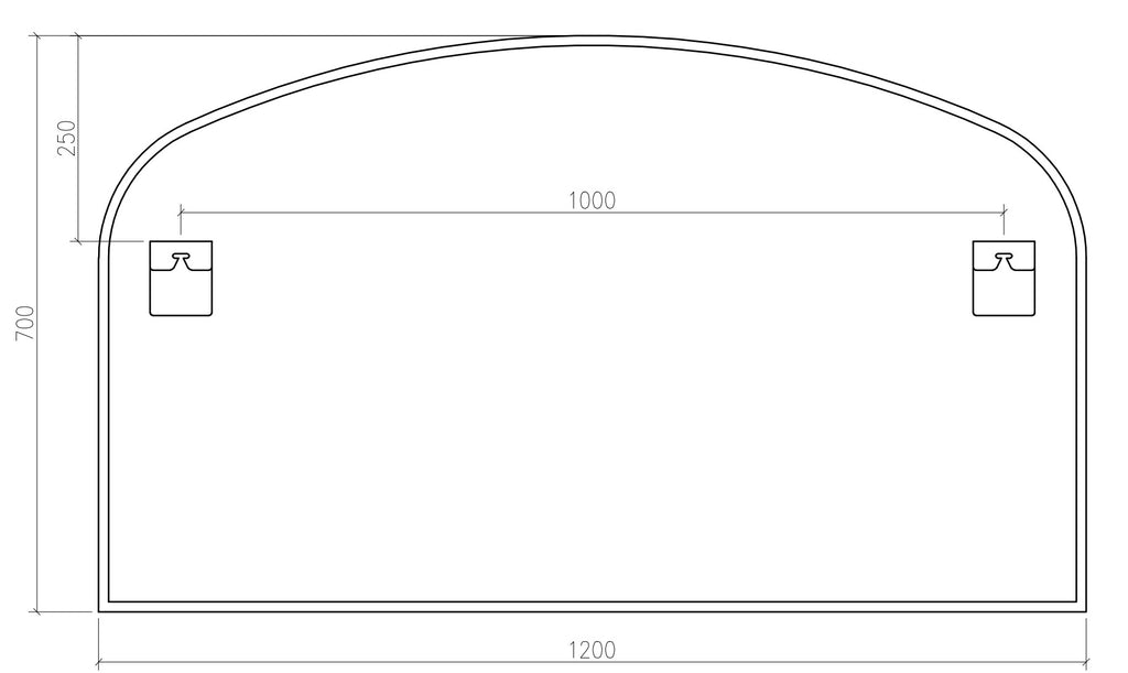 Delphine Overmantel Arch Mirror 120 x 70cm - Brushed Nickel
