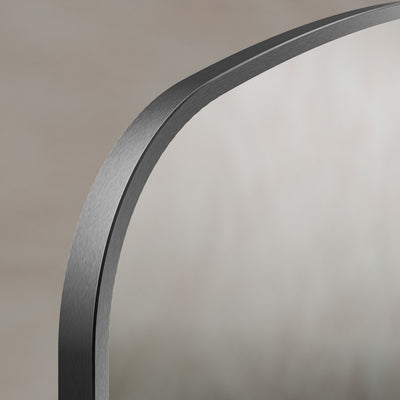 Origins Living Delphine Overmantle Arch Mirror 120x70cm - Gunmetal