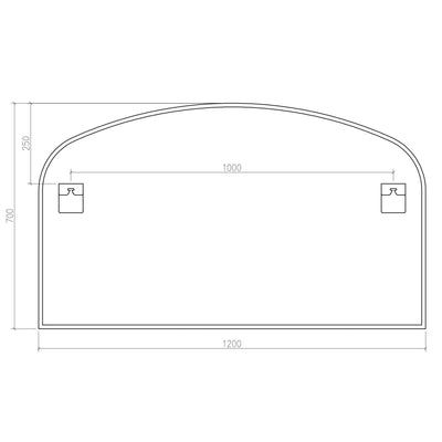Origins Living Delphine Overmantle Arch Mirror 120x70cm - Gunmetal