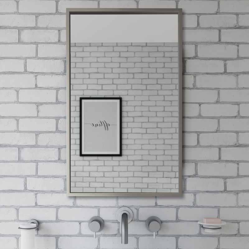 Origins Living Docklands Rectangular Mirror 50x80cm - Brushed Stainless Steel