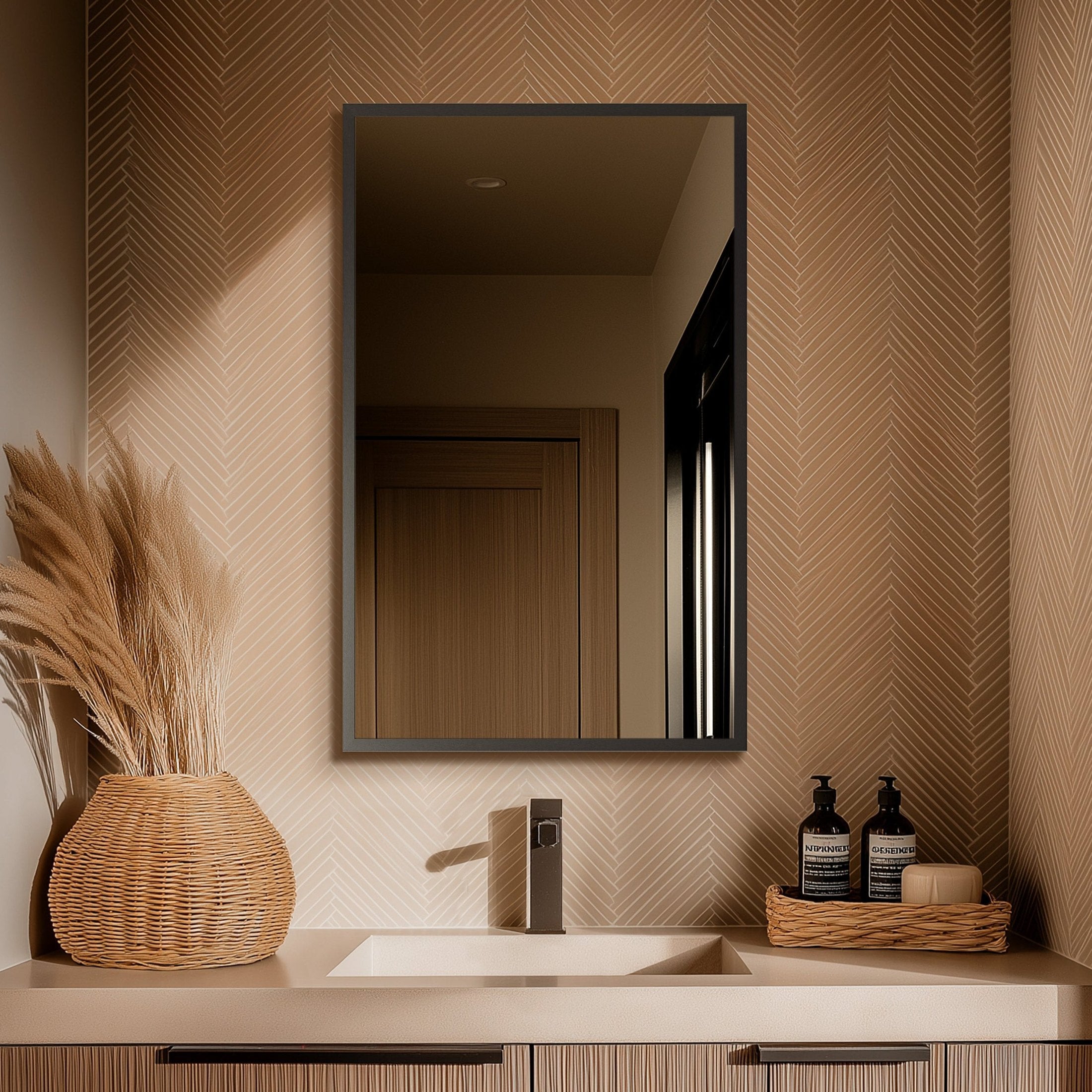 Docklands Rectangular Mirror 50x80cm - Gunmetal – BathLab