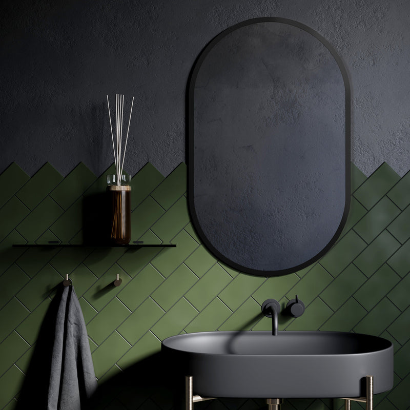 Origins Living Docklands Capsule Mirror 50x80cm - Matt Black